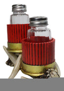 Western Entwined Stag Deer Antlers With Shotgun Bullets Salt Pepper Shakers Set