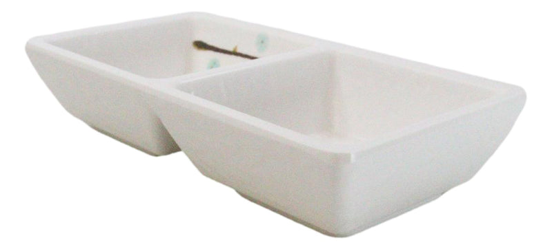 Pack Of 6 Yukino Hana Snowflakes Melamine 2 Partition Condiments Sauce Dishes