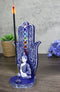 Blue Nirvana Hamsa Palm Buddha Rainbow Chakra Stones Incense Holder Figurine
