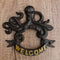 Cast Iron Nautical Sea Octopus With Porthole Frame Welcome Wall Decor Plaque