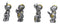 Set of 4 Medieval Suit of Armor Knights With Axe Sword Shields Mini Figurines