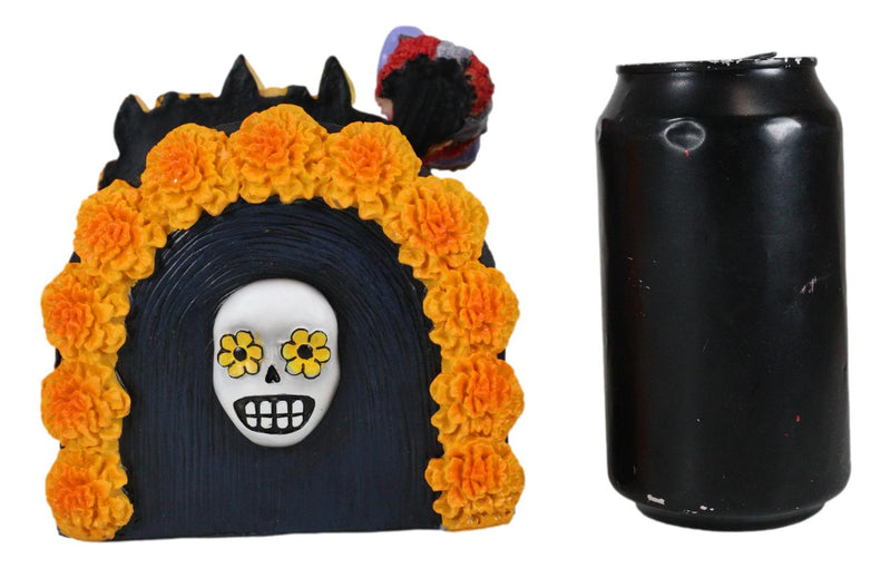 Sugar Skull Day Of The Dead Gothic Rose Lady Catrina Napkin Holder Figurine