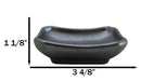 Pack Of 6 Ceramic Black Tetsu Kesho Soy Sauce Oil Condiment Rectangular Dishes