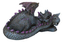 Whimsical Fantasy Purple Shy Garden Dragon Hatchling Hiding Behind Tail Figurine