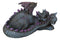 Whimsical Fantasy Purple Shy Garden Dragon Hatchling Hiding Behind Tail Figurine