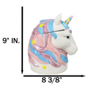 Sacred Purity White Unicorn With Rainbow Mane Horn Ceramic Cookie Jar Figurine