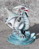 Ebros Baby Blue Sea Rock Dragon Wyrmling Collectible Statue 4.25" Long Figurine