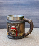 Nautical Red Bandana Pirate Skull Cutlass Swords Shipwreck Barrel Tankard Mug
