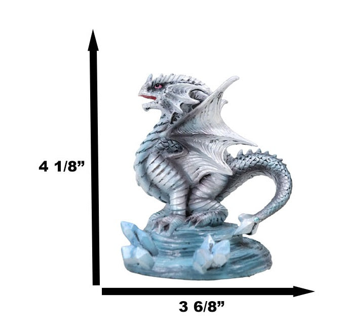 Ebros Baby Blue Sea Rock Dragon Wyrmling Collectible Statue 4.25" Long Figurine