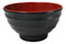 Set Of 6 Red And Black Round Ridged Body Soup Salad Rice Melamine Bowls 6.5"D