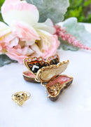 Brown Monarch Butterfly Pewter Austrian Crystals Bejewelled Trinket Jewelry Box