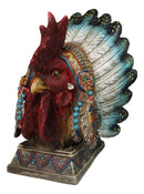 Native American Indian Rooster Chicken Chief With Roach Headdress Figurine