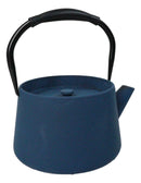 Royal Blue Modern Straight Edge Design Tetsubin Larger Cast Iron Teapot 33oz
