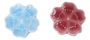 Red Blue Sakura Cerry Blossoms Flowers Set of 2 Chopsticks And Ceramic Rests Set