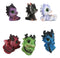 Set of 6 Fantasy Whimsical Colorful Hatchling Baby Dragons Mini Figurines