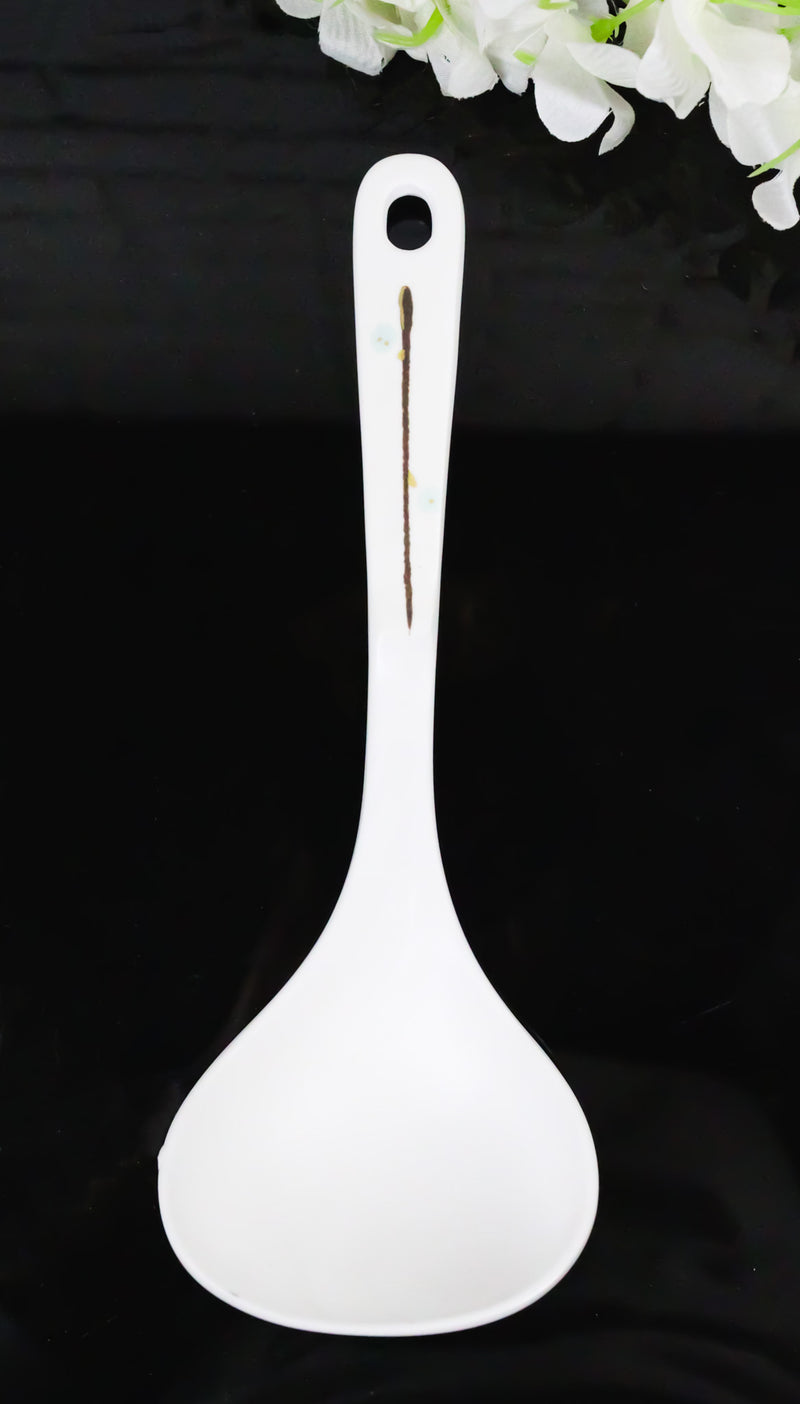 Pack of 6 Melamine Yukino Hana Soup Gravy Stew Ladle Soup Spoons With Notch 8"L