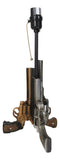 Rustic Western Texas Triple Six Shooter Gun Pistols Desktop Bedside Table Lamp
