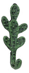 Pack Of 2 Cast Iron Verdi Green Southwest Bunny Ears Cactus Wall Hook Plaques