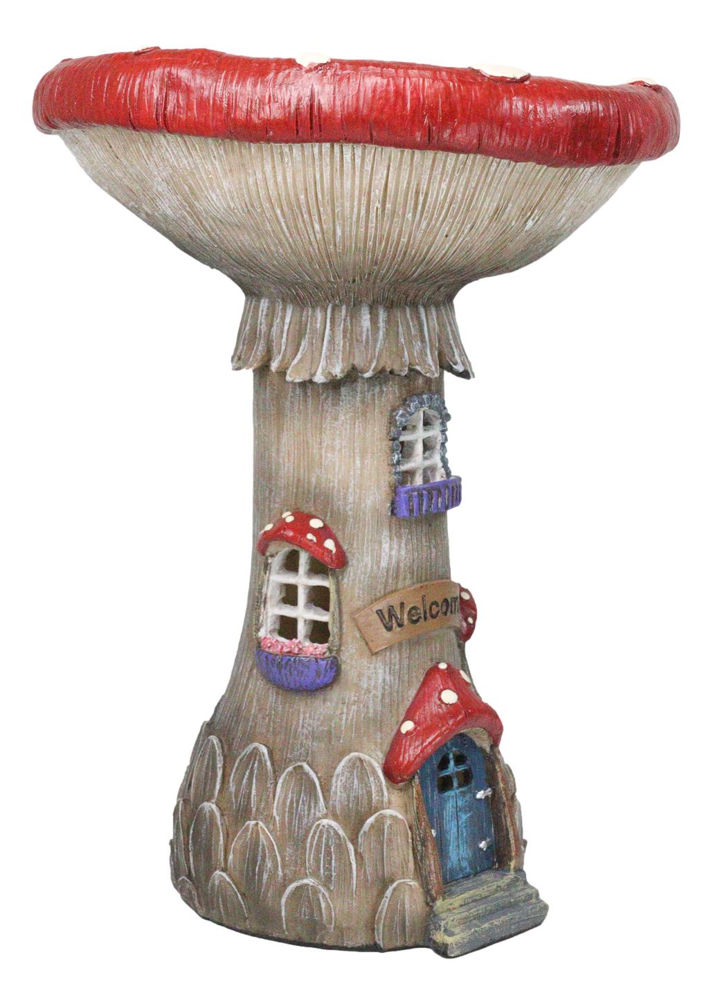 Enchanted Fairy Garden Cottage Inverted Toadstool Mushroom LED House Figurine