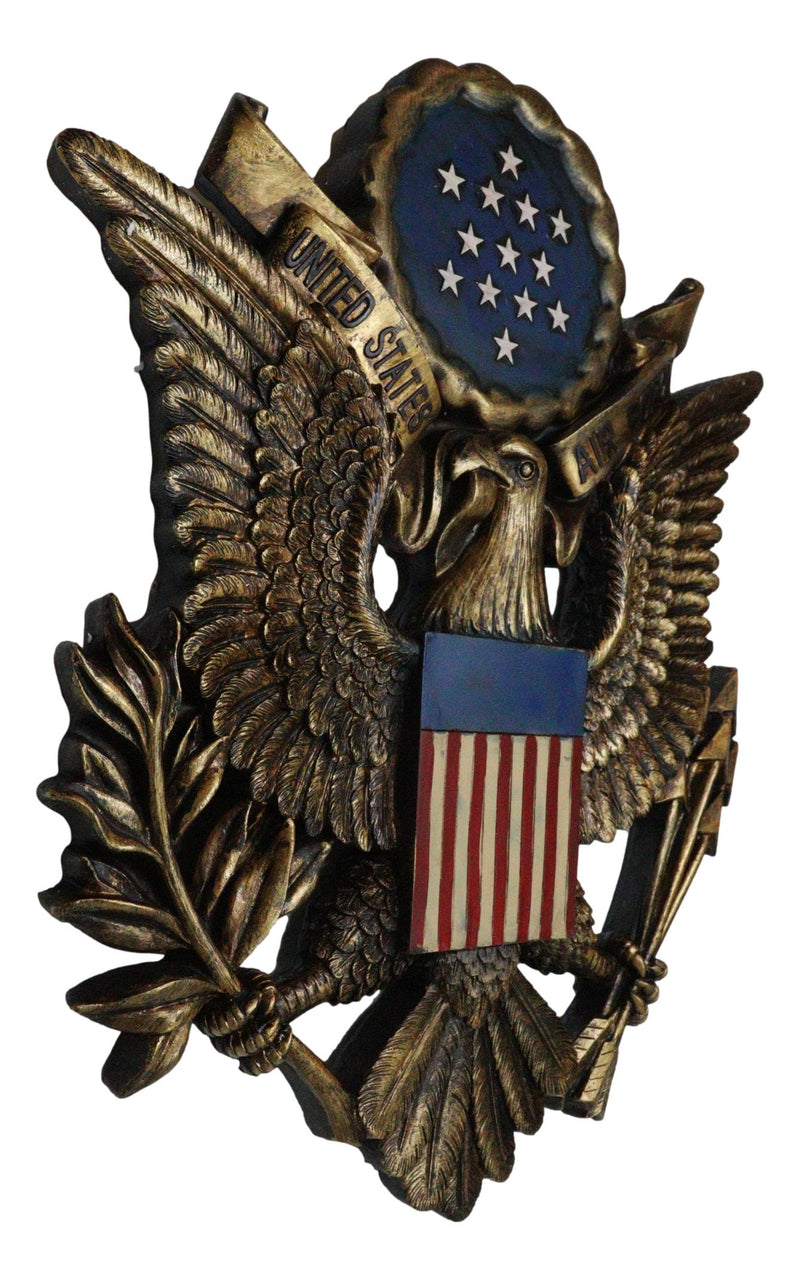 United States Air Force Emblem American Flags And Bald Eagle Wall Decor Plaque