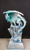 Winter White Dragon On Frozen Ice Cliff With LED Light Crystals Decor Figurine