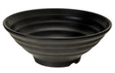 Pack Of 6 Modern Ridged Matte Black Melamine Large Round Ramen Soup Bowls 48oz