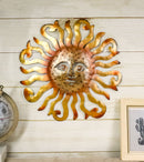 Metal Gold Celestial Heavens Sun Face Belenos Wall Decor Plaque Sculpture 12"H