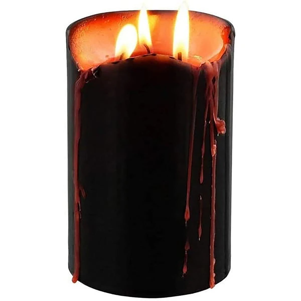 Apothecary Wicca Witchcraft Vampire Tears Black Scented Pillar Candle 6"H