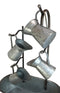 Galvanized Metal Rustic Watering Cans Cascading Basin Electric Water Fountain