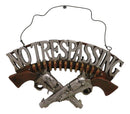 No Trespassing Wild West Dual Six Shooter Guns With Bullets Wall Sign Plaque