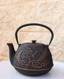 Bonrze Oriental Dragon Design Large Cast Iron Tetsubin Teapot 40oz Tea Pot
