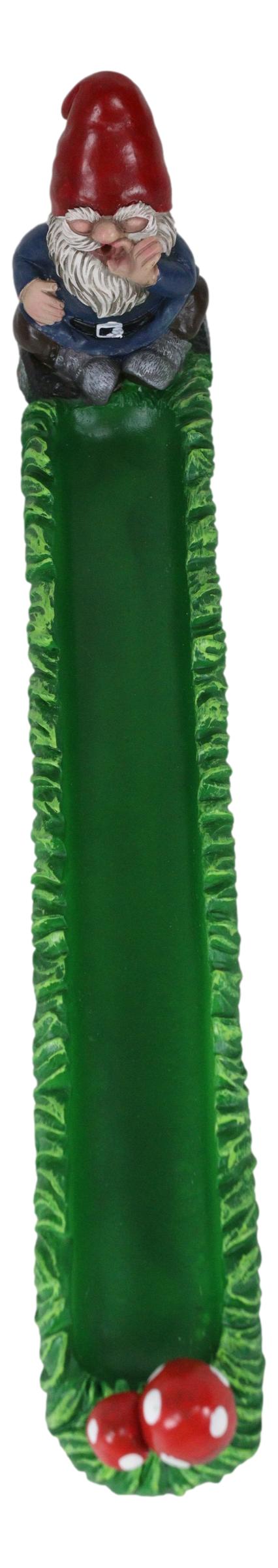 Gnaughty Pot High Smoking Gnome Toadstool Mushrooms Greens Incense Burner Holder