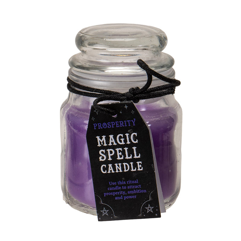 Set of 3 Wicca Halloween Ritual Lavender Prosperity Spell Candle in Glass Jar