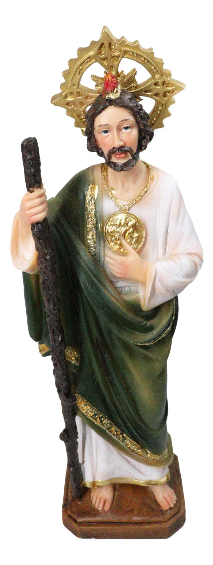 Saint Jude Thaddeus Apostle Disciple Of Jesus Fire And Sun Medal Figurine 12"H