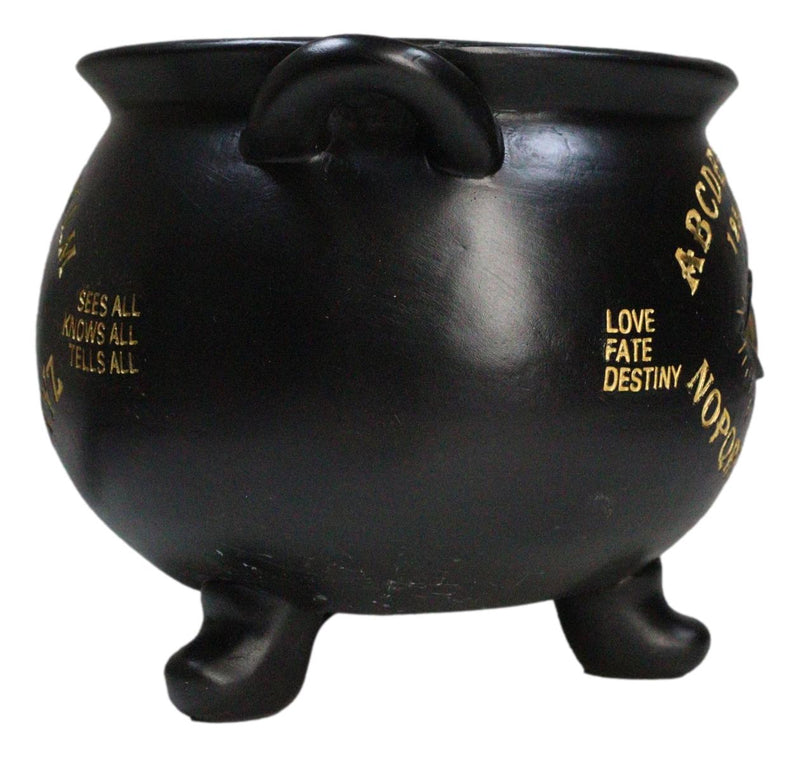 Large Wicca Witchcraft Black Magic Spirit Board Evil Eye Cauldron Pot 8.25"L