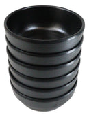 Pack Of 6 Black Silk Melamine Rice Miso Soup Salad Appetizer Shallow Bowls 12oz