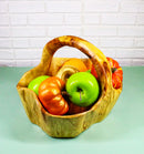 Rustic Hand Carved Crafted Burl Wood Tree Root Bowl Basket With Handle 12" Wide