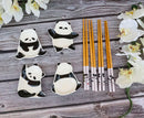 Happy Panda Bears Ceramic Sauce Dishes Chopsticks And Rests Sushi Set For 2