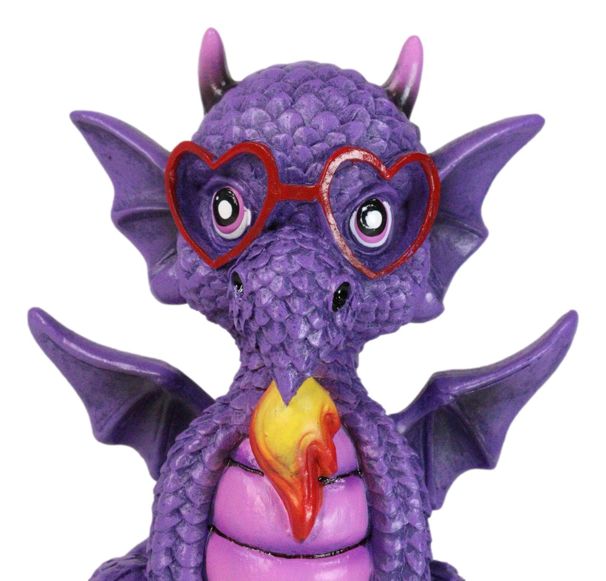 Fantasy Purple Koan Cartoon Chibi Dragon Collectible Figurine I Love Dragons! - Ebros Gift