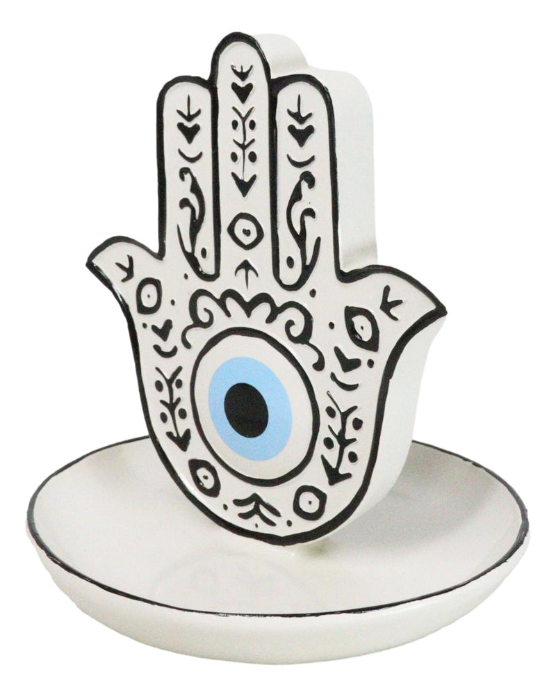 Wicca Hand of God Hamsa Palm Evil Eye Ceramic Backflow Incense Holder Figurine