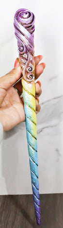 Wizards Fantasy Cosplay Rainbow Unicorn Horn Magic Wand Staff Prop Accessory 13"