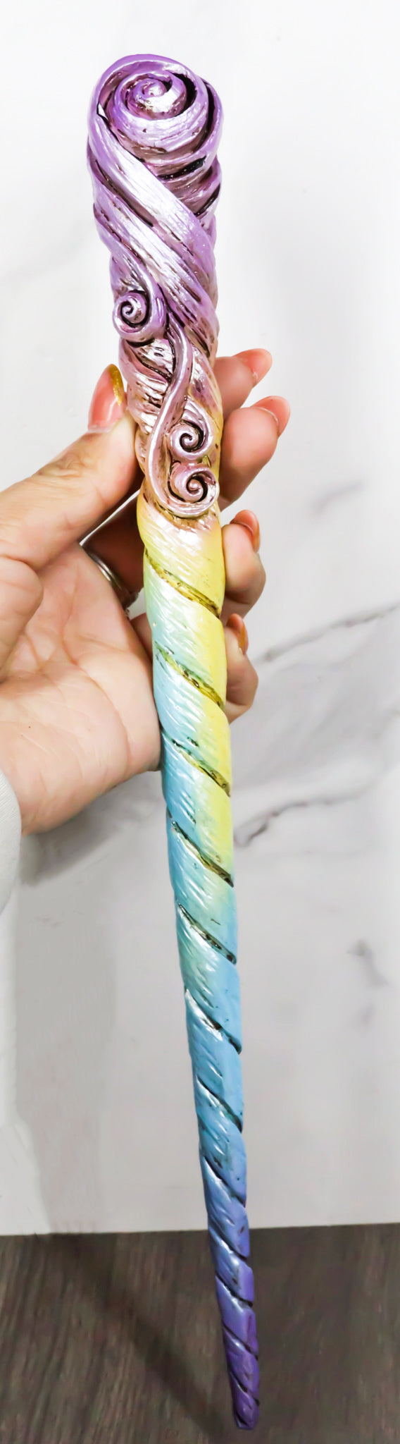 Wizards Fantasy Cosplay Rainbow Unicorn Horn Magic Wand Staff Prop Accessory 13"