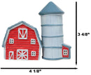 Ceramic Agricultural Country Farm Red Barn And Silo Salt And Pepper Shakers Set