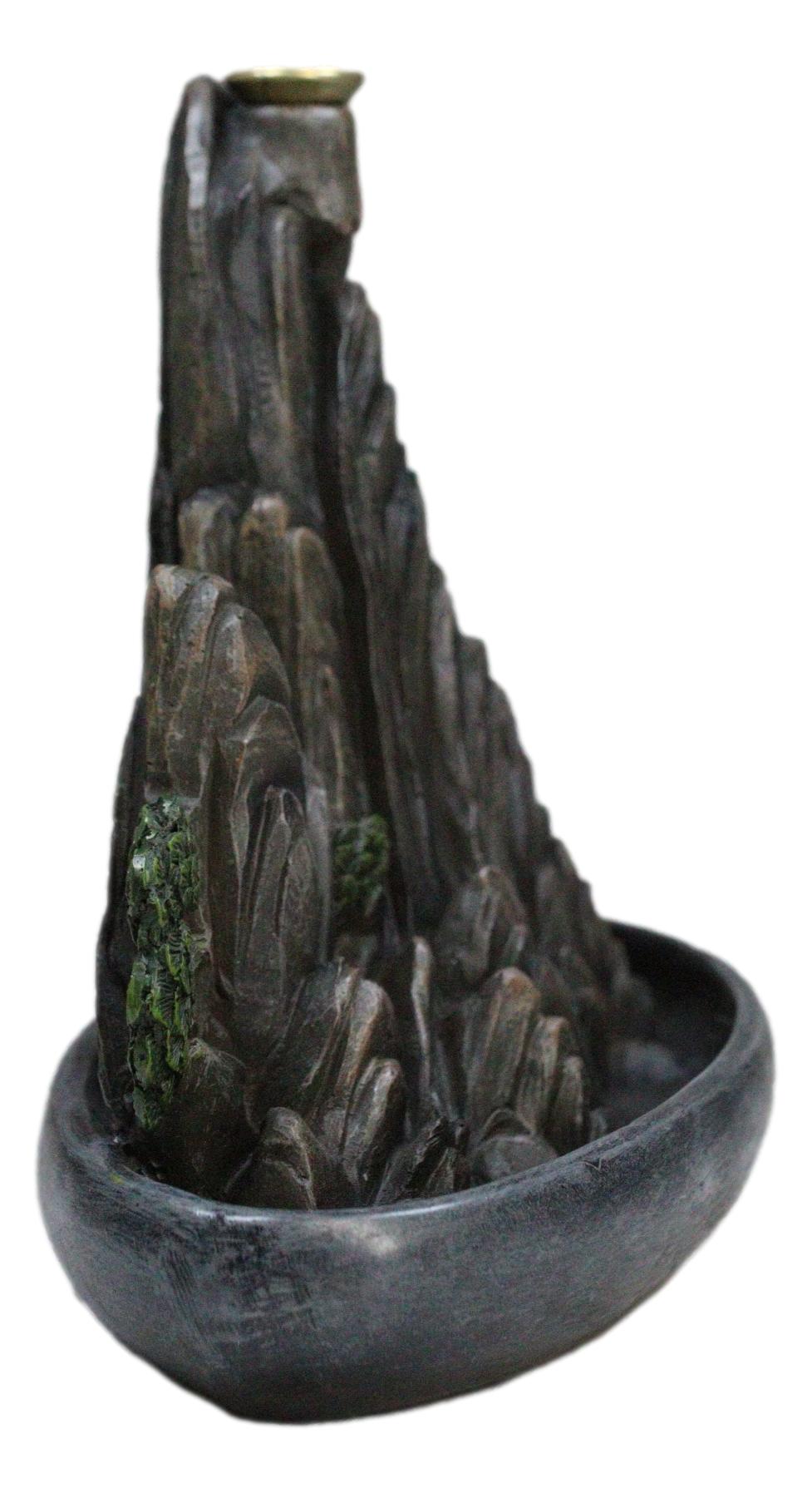 Eastern Feng Shui Tranquil Zen Rocky Mountain Range Backflow Cone Incense Holder