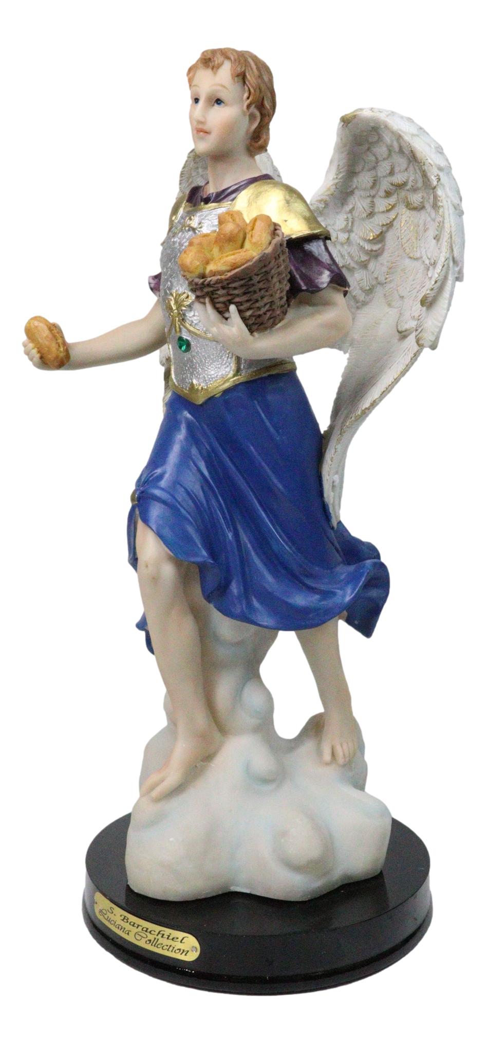Archangel Saint Barachiel Carrying Bread Basket Christian Figurine W/ Base 12"H