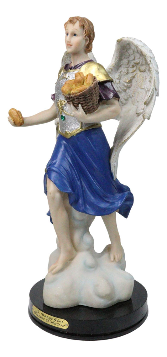 Archangel Saint Barachiel Carrying Bread Basket Christian Figurine W/ Base 12"H