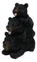 Cabin Companion Playful Black Bear Totem Figurine 3 Stacked Bears Wildlife