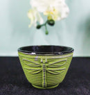 Pack Of 4 Green Tombo Dragonfly Cast Iron Tetsubin Textured Tea Cups 3oz
