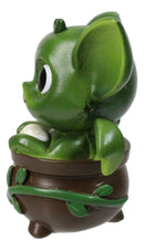 Green Ivy Drake Potion Pals Small Baby Dragon Imp Sitting in Cauldron Figurine
