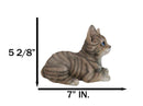 Lifelike Adorable Sitting Gray Brown Tabby Feline Kitten Cat Pet Pal Figurine
